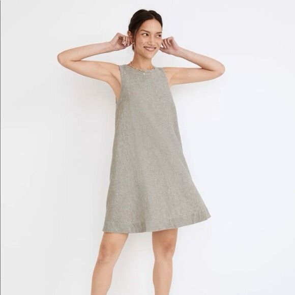 NWT - Madewell Grove A-Line Airy Linen Tank Mini Dress Women's XXS - Picture 1 of 13